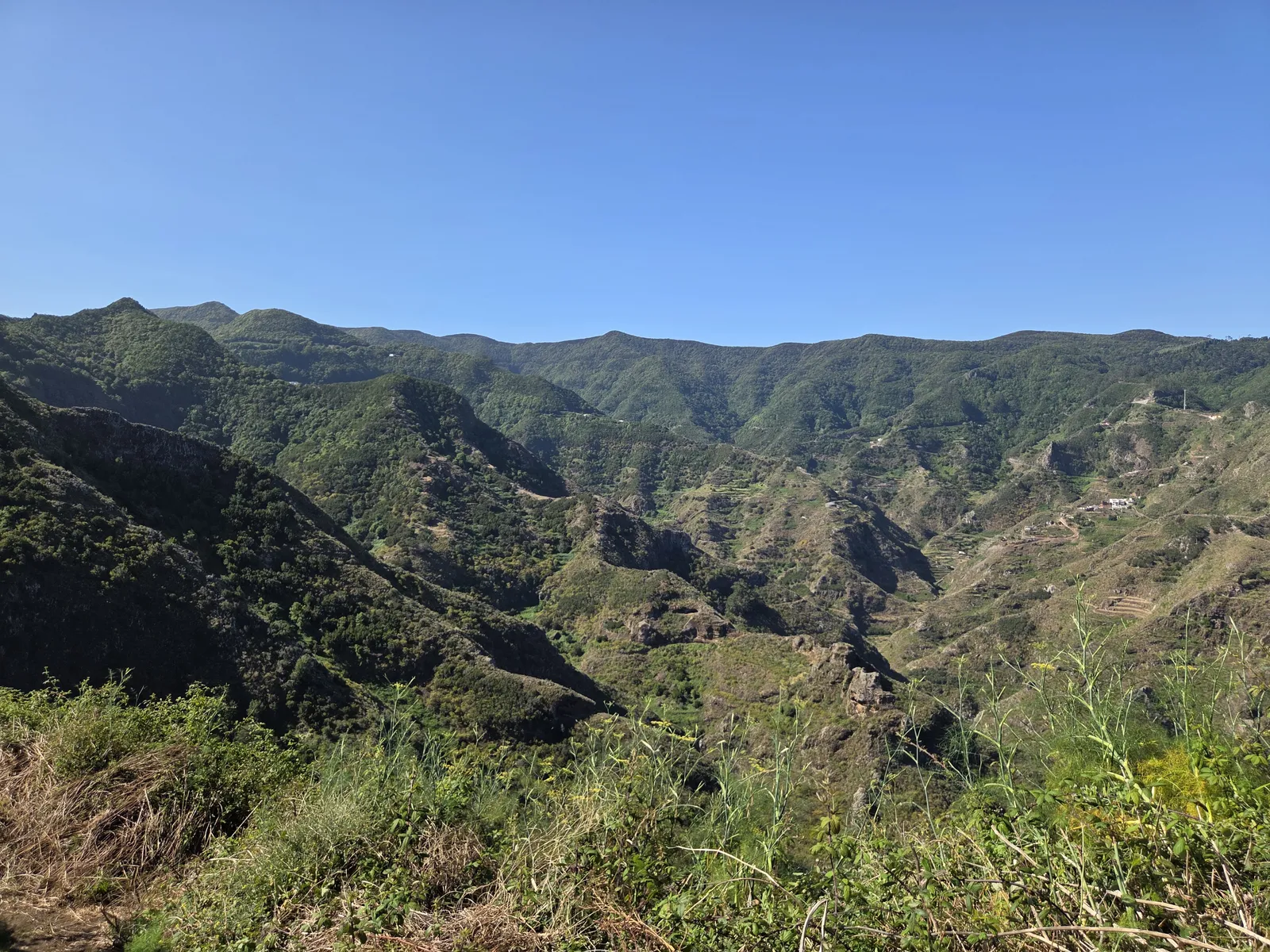 Barrancos, laderas cultivadas y montañas del entorno de Chinamada