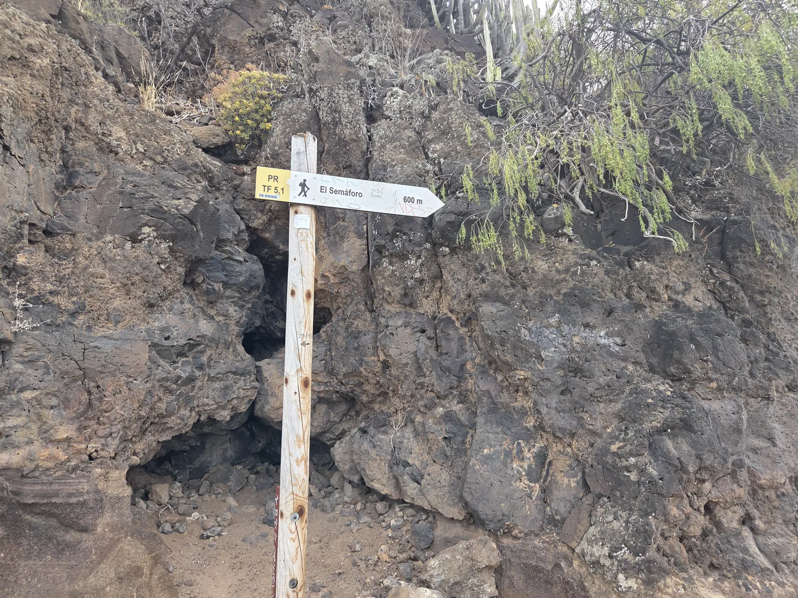 Señal del PR-TF 5.1 que indica el desvío hacia El Semáforo